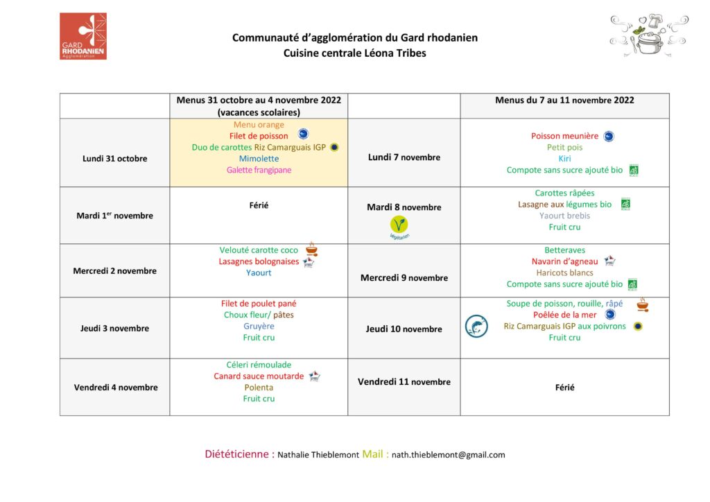 Menu Des Restaurants Scolaires Et A L S H Le Site Officiel De L