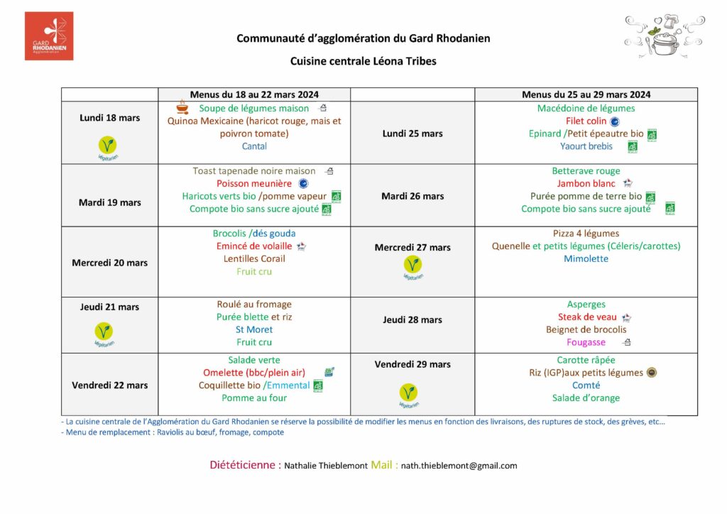 Menu Des Restaurants Scolaires Et A L S H Le Site Officiel De L